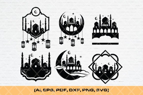 Islamic Mosque Silhouette for Embroidery Projects